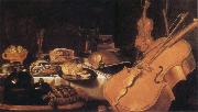 Pieter Claesz Still Life with Museum instruments oil